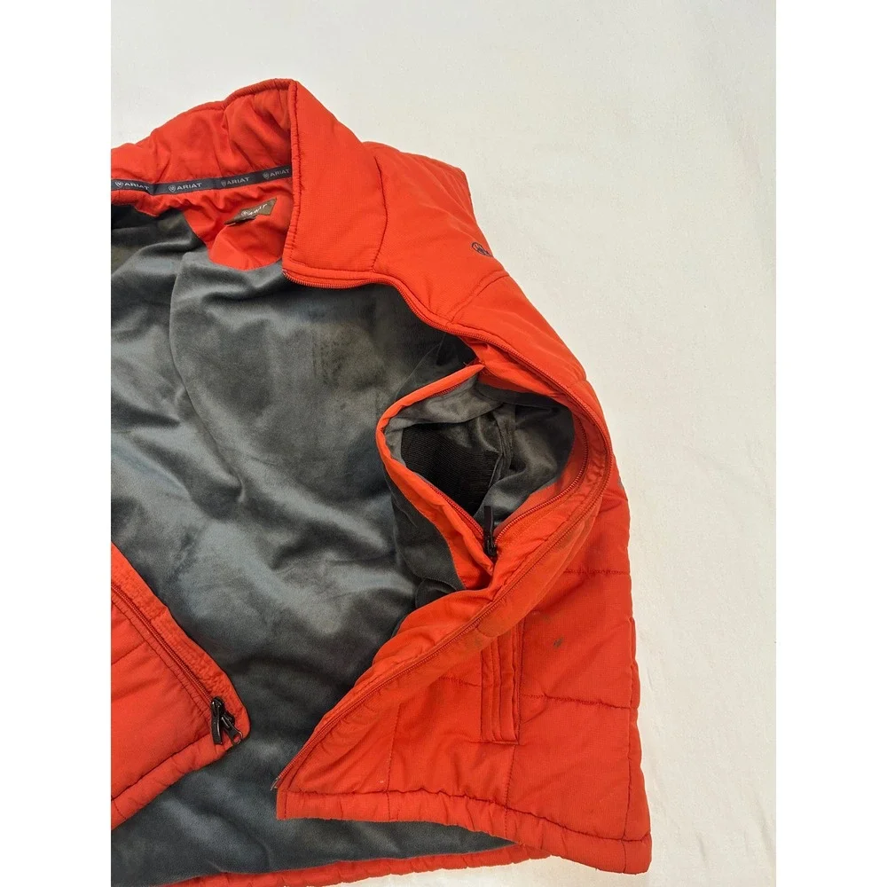 Thrashed Ariat Grungecore Distressed Mens Insulated Quilted Vest‎ Orange Size L